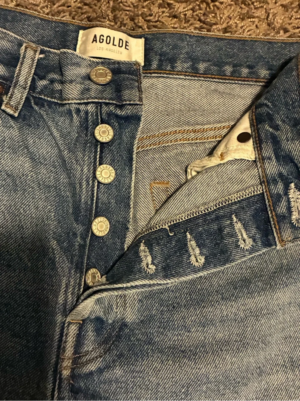 AGOLDE Parker Long Denim Shorts 28